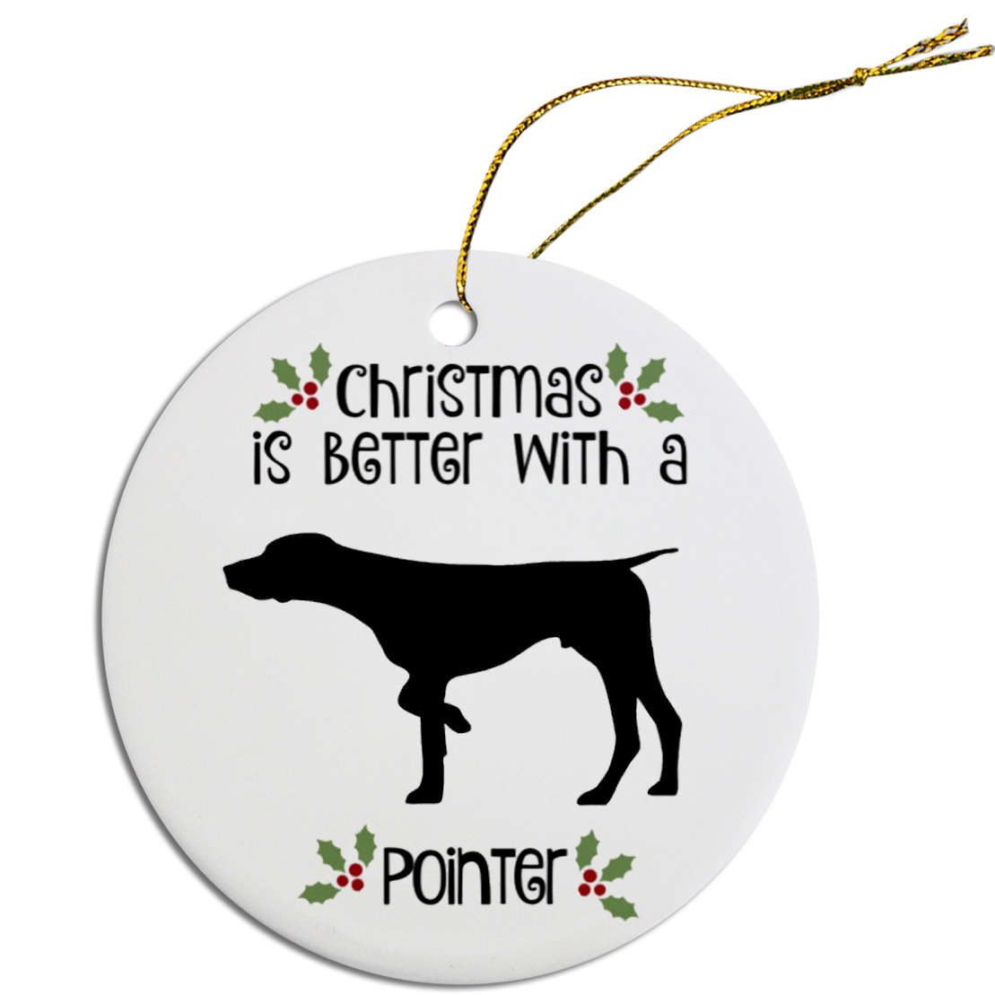Breed Specific Round Christmas Ornament Pointer